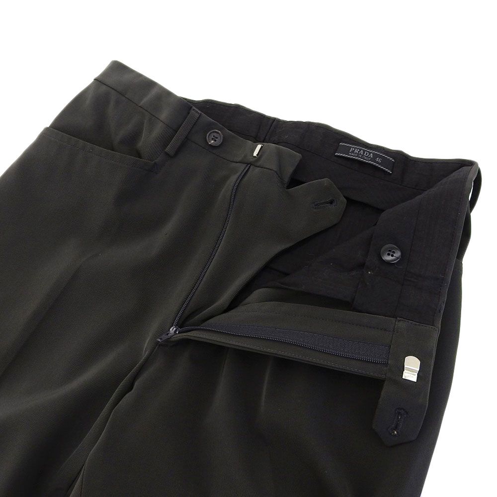 プラダ PRADA スラックスパンツ DNA954 46 グレー ウール メンズ