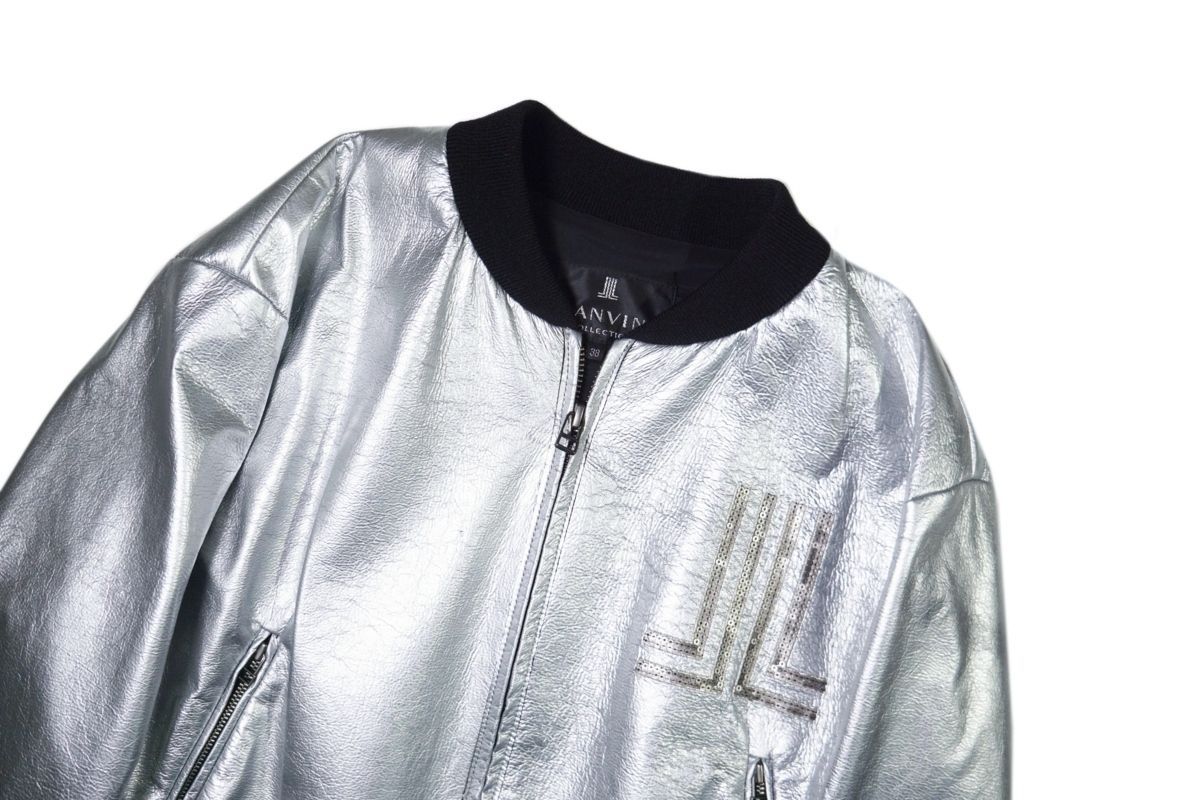 LANVIN COLLECTION シルバージャケット 80%びき LANVIN COLLECTION シルバージャケット 80%びき