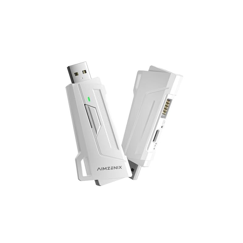 AIMZENIX AX200 PCゲーミングキーボードとマウスアダプター コンバーター N-switch2対応 アプリケーション カスタマイズ用スマートジョイスティック機能 フレキシブルマッピング 1000Hzレポートレート ブートフリー ホワイト