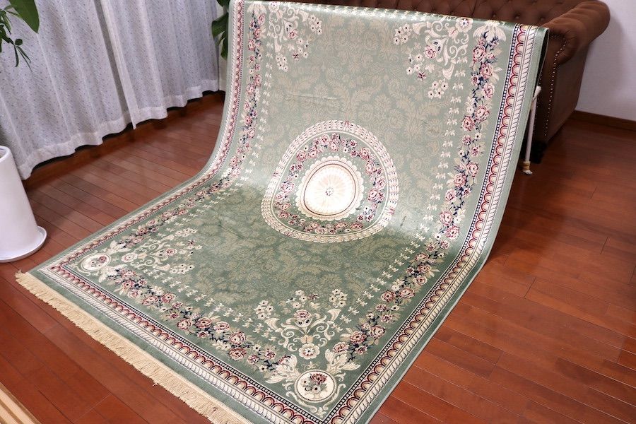ペルシャ柄絨毯 160×230 新品未使用 ラグ カーペット アイボリー