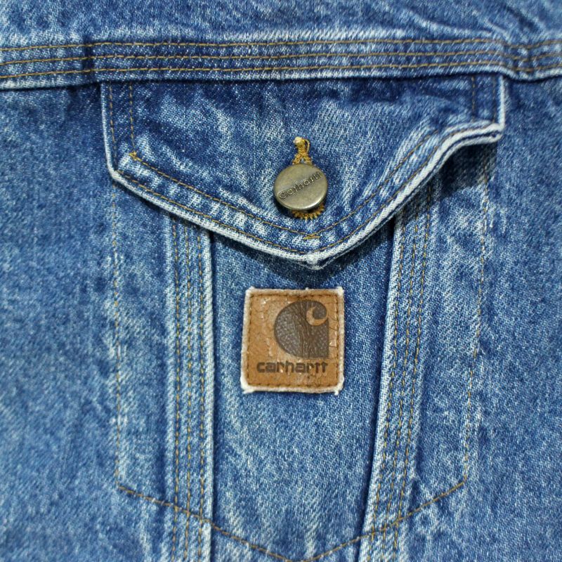 00s USA製 Carhartt 裏地ブランケット デニムジャケット メンズ XL