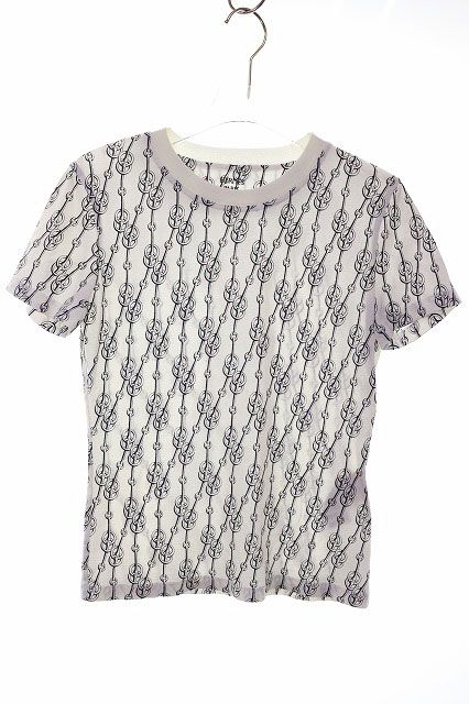 エルメス HERMES 22SS 総柄 カットソー サイズ34 2E4600DG Tシャツ 半袖 クリティケス ホワイト 【ブランド古着ベクトル】☆AA★●250721 エルメス HERMES 22SS 総柄 カットソー サイズ34 2E4600DG T