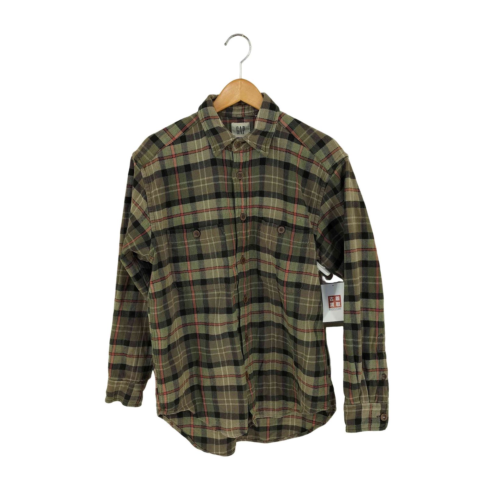 ギャップ Gap 90-00s OLD 白タグ 両ポケヘリンボーンチェックシャツ メンズ 表記無 