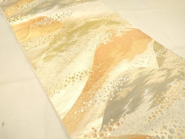 平和屋着物◎西陣 服部織物謹製 六通柄袋帯 重山箔散らし文 金