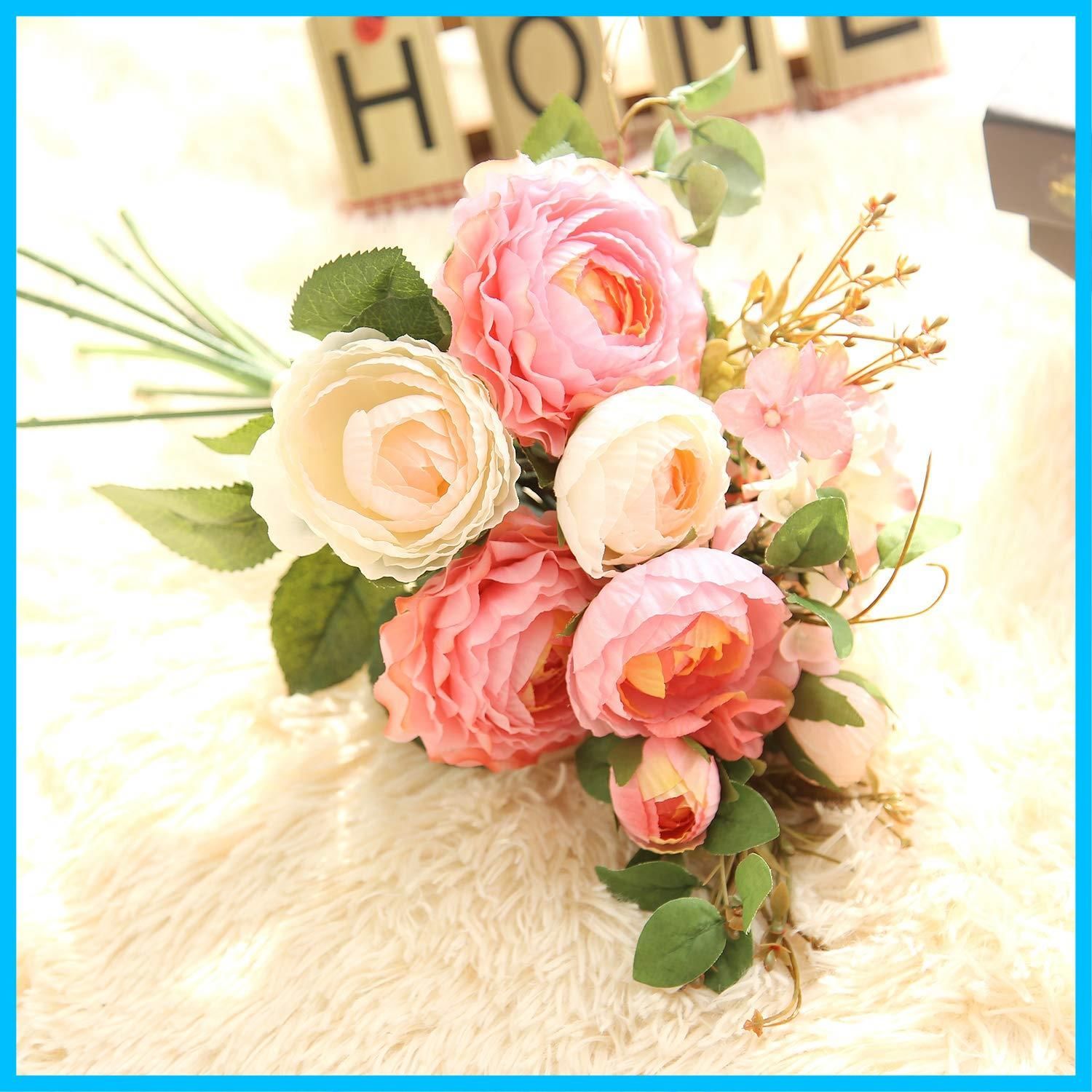 在庫 ホーム 庭園 美術館 人工観葉植物 キッチン ギフト プレゼント オフィス 撮影 飾り 喫 ウェディング 枯れない花 ラナンキュラス 手作り ブーケ ピンク 花束 インテリア 1束 造花