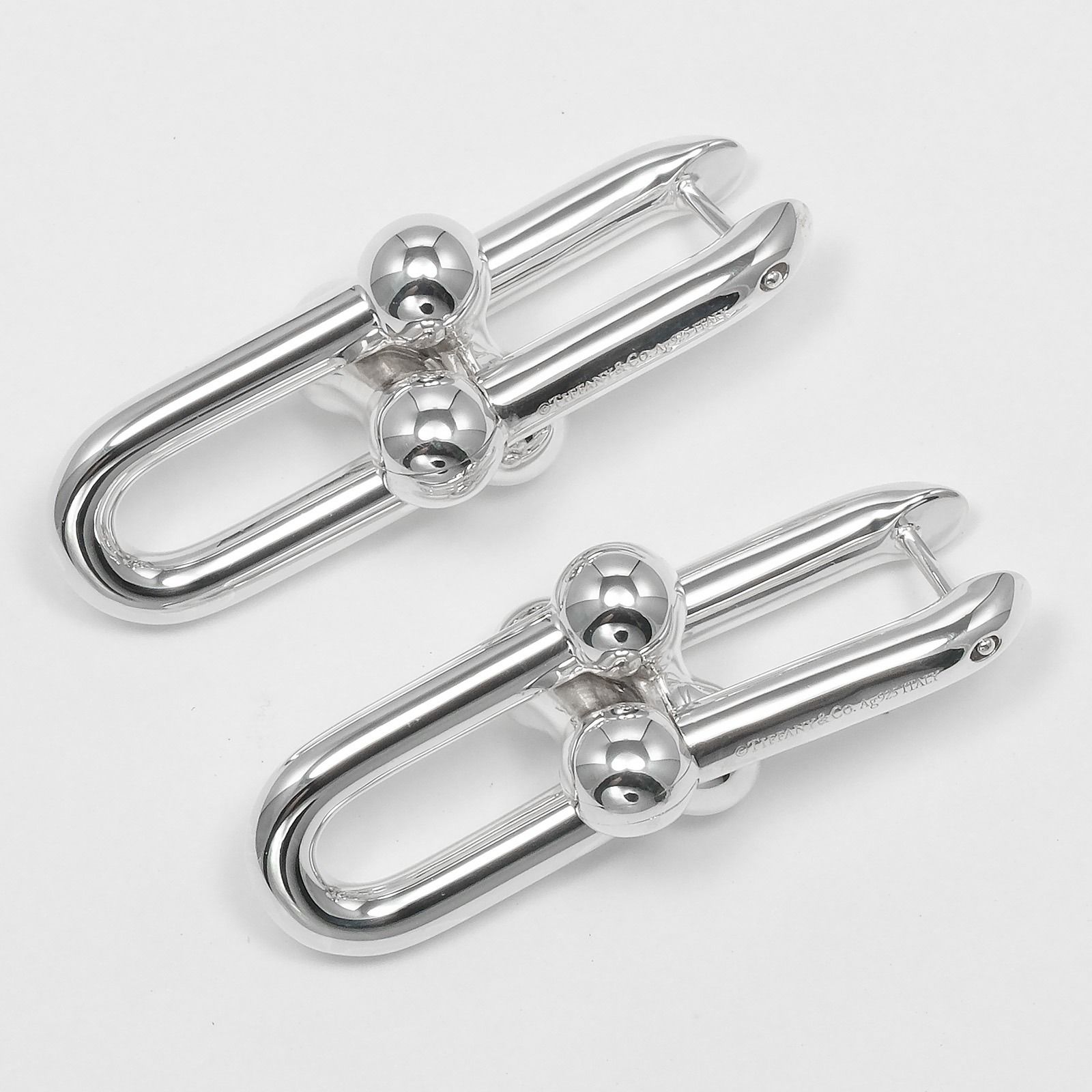 ティファニー ハードウェア ラージ ピアス Ag925 正規品 片側のみ TIFFANY&Co.】ティファニー ハードウェア ラージリンク シルバー