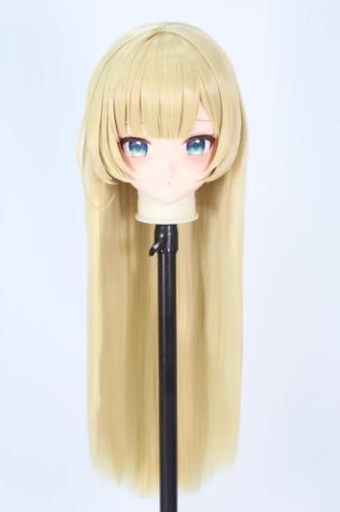 全頭マスク カツラ付き NO.1085 顔交換 フルマスク ドール ヘッドロリータ人形 コスプレ マスク 仮装 着ぐるみ コスチューム 二次元