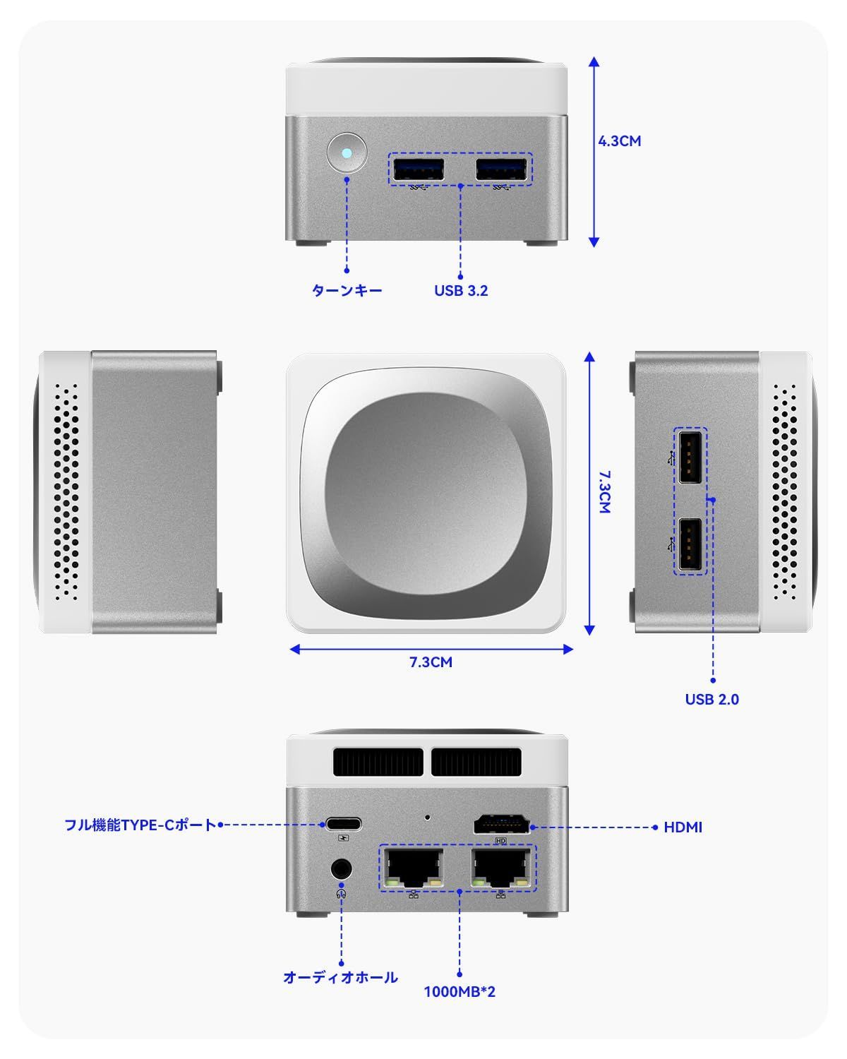 新着商品 放熱設計の小型pcは 家庭 オフィス 簡単なゲームなどに適しています 6 ブルートゥース5 60Hz表示に対応 WiFi デュアルスクリーン4K 最大周波数3.4GHz 4コア 4スレッド SSD 12GB 512GB LPDDR5 PC Proシ