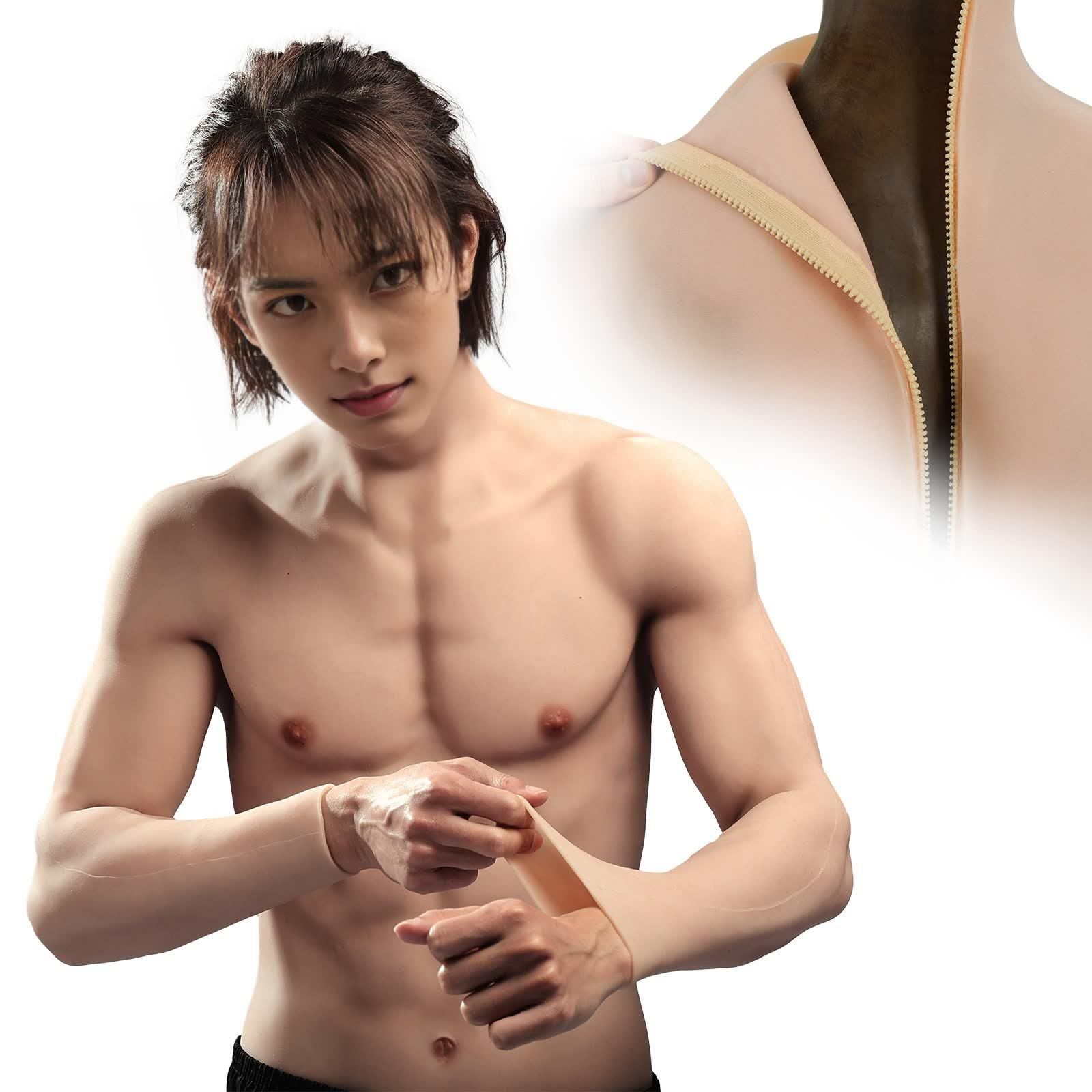 シリコン筋肉 袖付き コスプレ 偽筋肉 腹筋 男装 Sサイズ Amazon | Funxzior 筋肉スーツ 筋肉 コスプレ シリコン筋肉