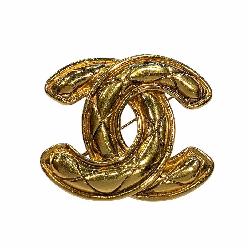 シャネル CHANEL ブローチ ココマーク マトラッセ ゴールド レディース