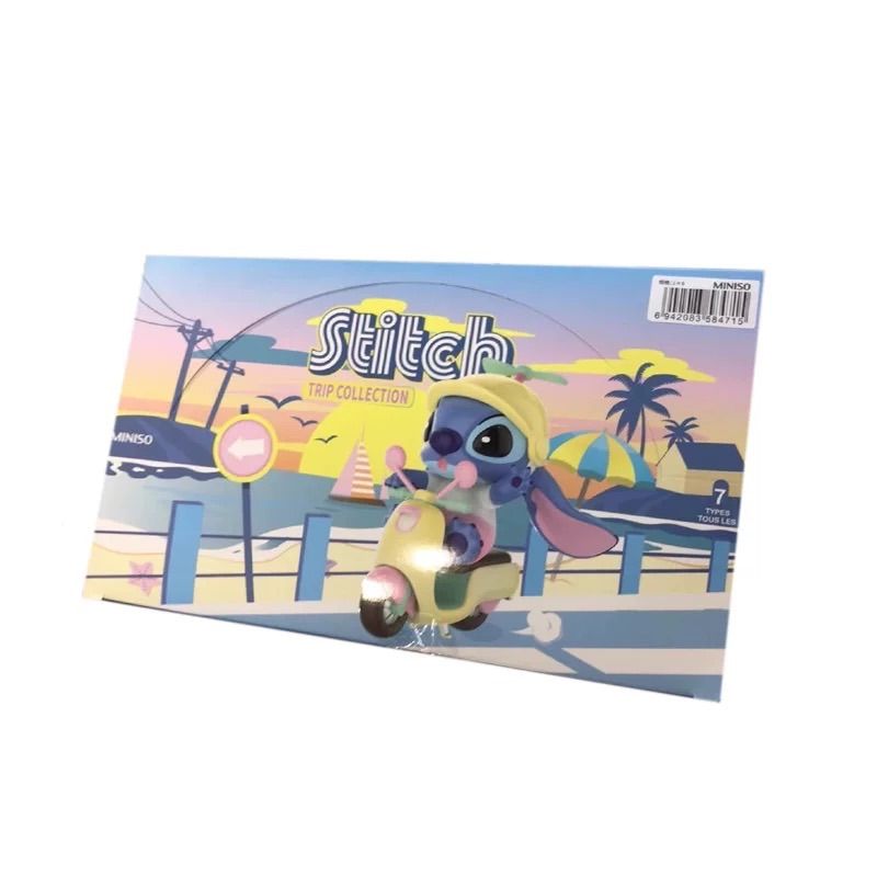 6点 ｜ Disney x MINISO メイソウ Stitch スティッチ 史迪奇畅游系列” 世界を遊覧する” 中国 ブラインドボックス 置物 モデル blue 6点