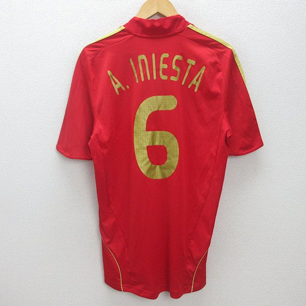 Q□adidas サッカー スペイン代表 08/09 ユニフォーム ホーム半袖