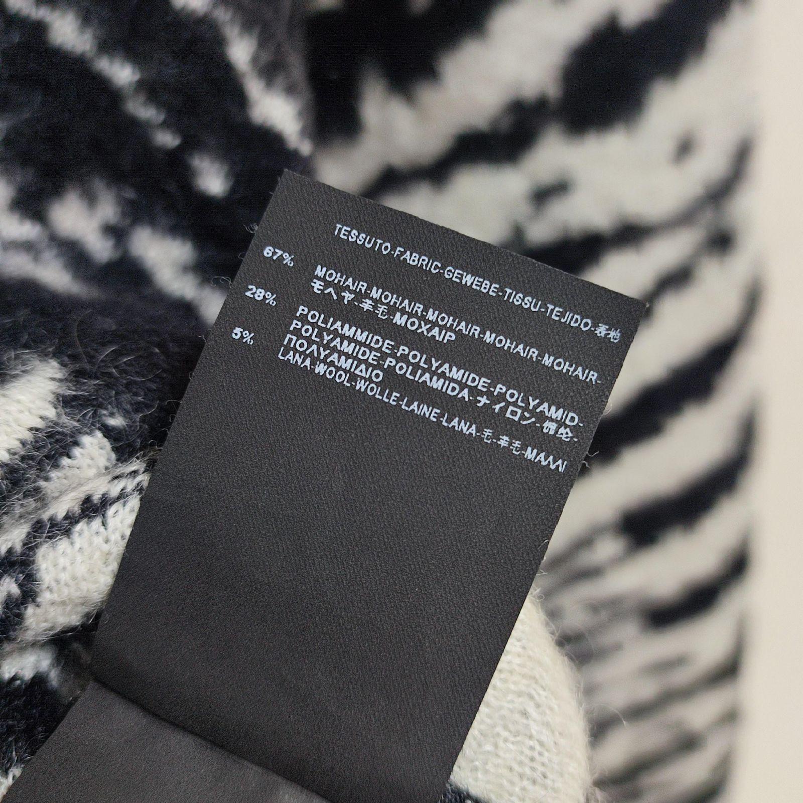 SAINT LAULENT サンローラン　ニット　ゼブラ　モヘヤ 美品】SAINT LAURENT PARIS サンローランパリ 14AW ゼブラモヘア