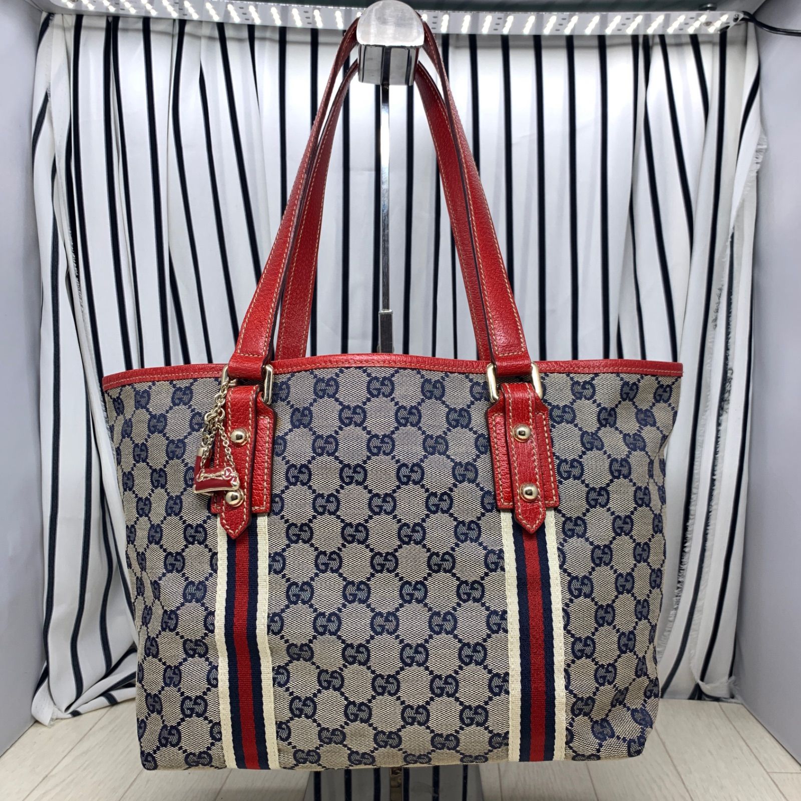 超美品】GUCCI×グッチ GG柄A4収納可能シェリーライントートバッグ