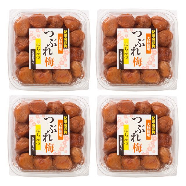 梅干し 紀州南高梅 大粒 つぶれ梅 はちみつ梅 塩分3% 1kg×4パック