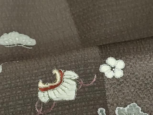 平和屋着物□豪華黒留袖 駒刺繍 松竹梅 エ霞地紙花文 金糸 金彩