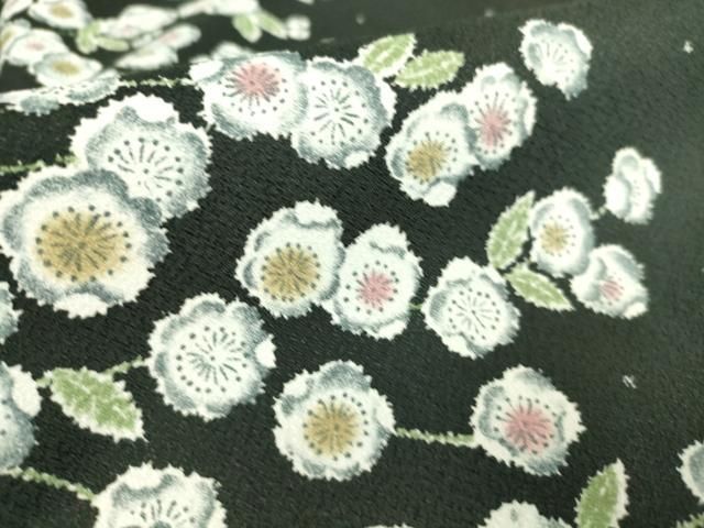 平和屋着物▽小紋　単衣　枝花文　黒地　洗える着物　DAAT9190az 平和屋着物▽小紋 単衣 枝花文 黒地 洗える着物 DAAT9190az - メルカリ