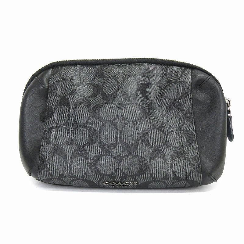 コーチ COACH シグネチャー ボディバッグ ウエスト F38749 黒 ブラック