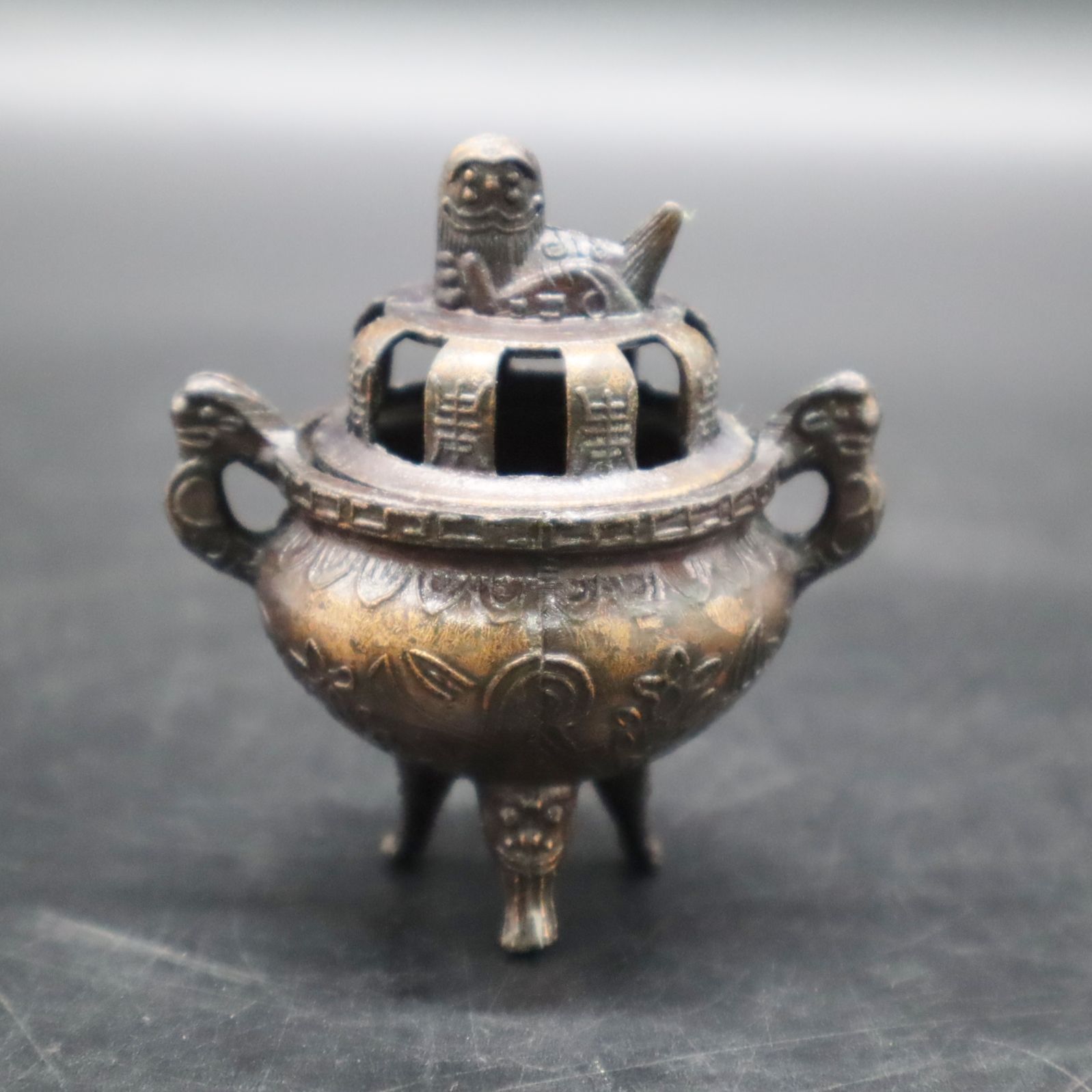 開運 龍 龍神 龍&獅子香炉 ブロンズ製（真鍮製） 【公式通販】