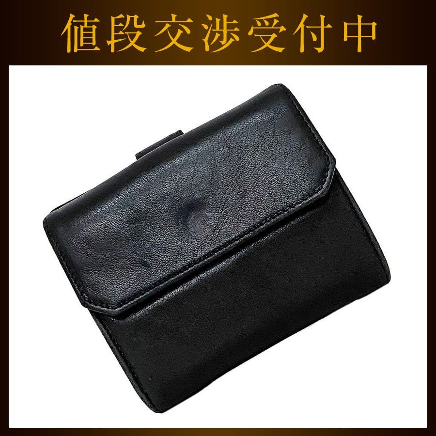 美品✨LOEWE ロエベ 二つ折り財布 アナグラム ブラック Wホック　ロゴ ロエベ 二つ折り 財布 レディース アナグラム ブラック 中古