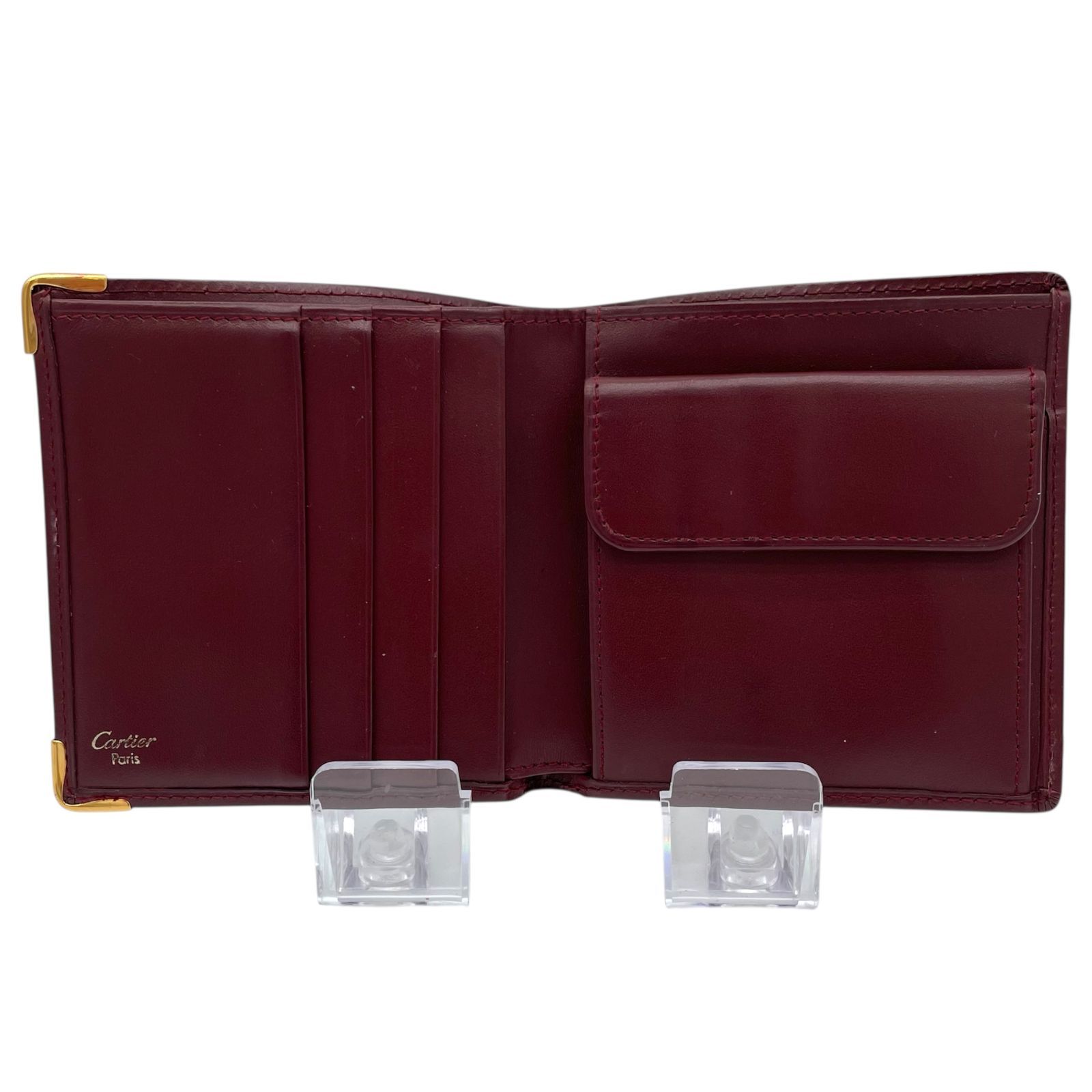 Cartier カルティエ 折り財布 二つ折り財布 ボルドー ワイン