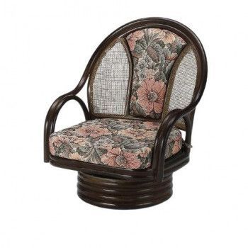 今枝商店 Romantic Rattan 籐ラウンドチェア 回転座椅子 ミドルタイプ S522B