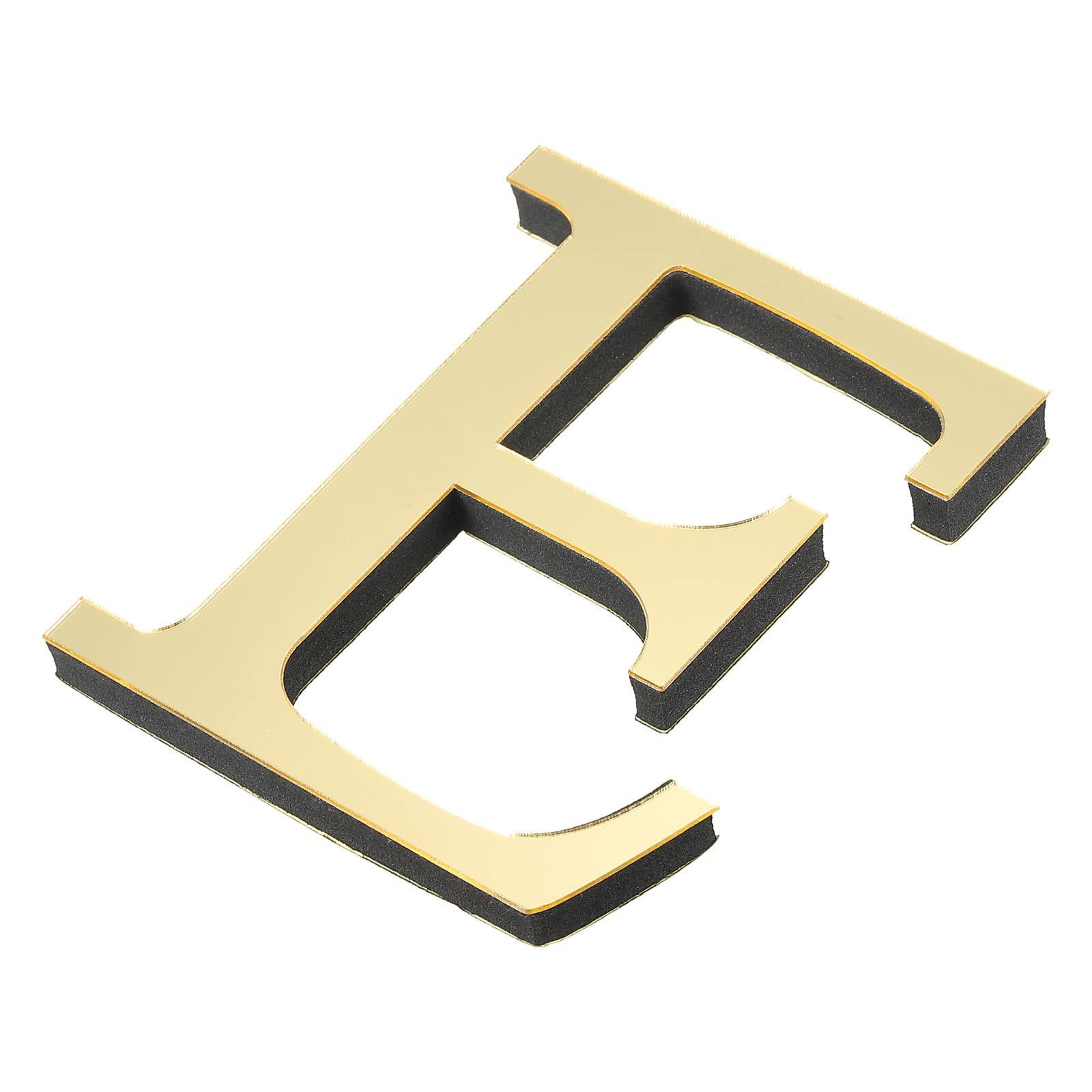 数量 サインアートステッカーデカール 家の装飾レター DIYホームデコレーション用 自己粘着 レターE ライトゴールド 3Dアルファベットウォールステッカー PATIKIL