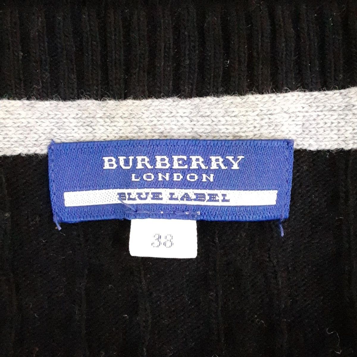 BURBERRY BLUE LABEL バーバリー ニット セーター 黒　38 新品】バーバリーブルーレーベル ニットセーター ノバチェック