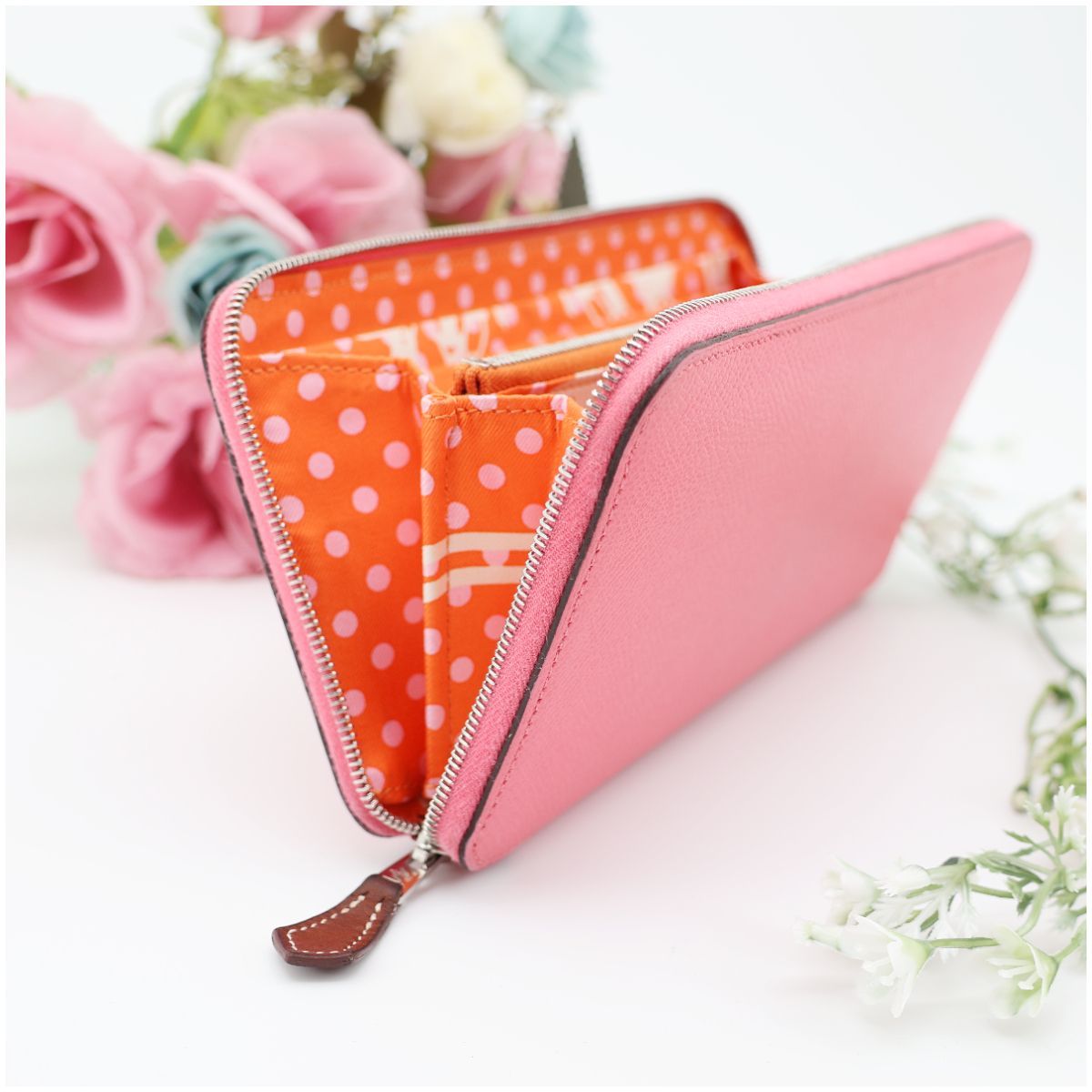 エルメス アザップ ロング シルクイン ローズアザレ ヴォーエプソン D刻印 エルメス アザップ ロング シルクイン ローズアザレ ヴォー