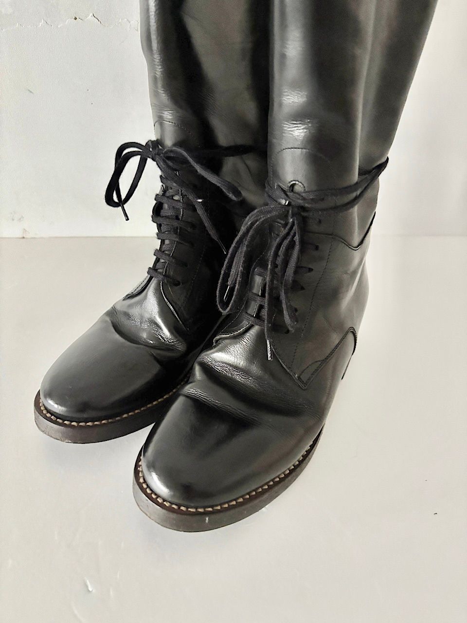 MARGARET HOWELL ストア レースアップ ロングブーツ サイズ36 牛革