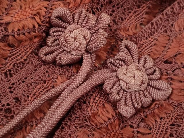 平和屋着物▽道中着 スリーシーズン 春夏秋 塵除け 総レース 草花