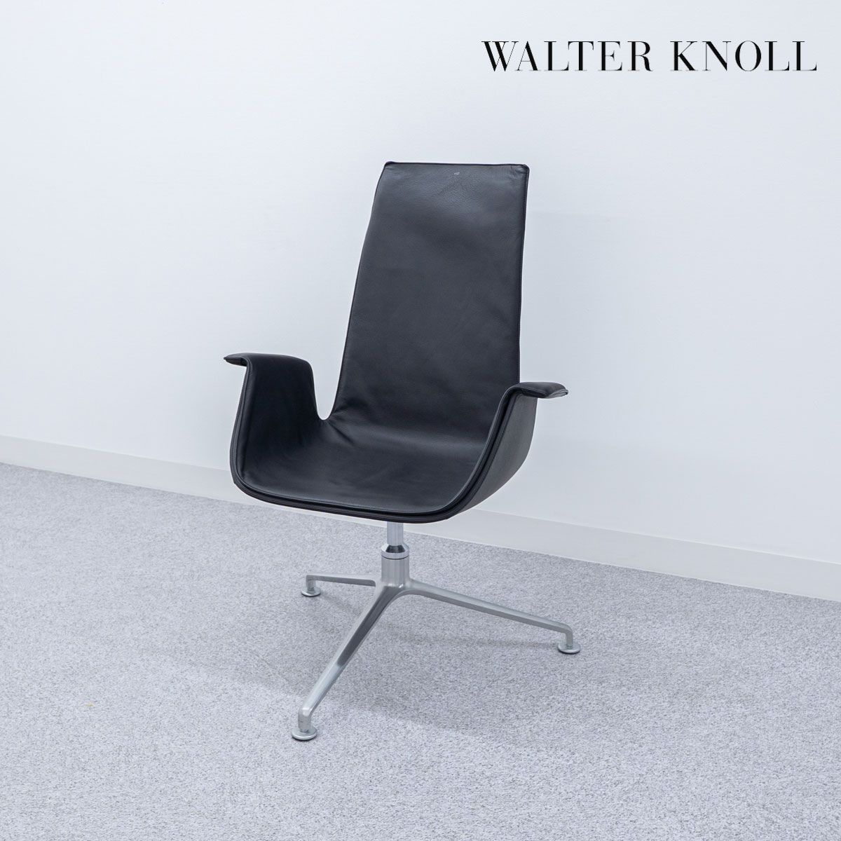 Walter Knoll ウォルターノル FK Chair エフケー チェア スウィベル ラウンジ アーム チェア 3スターベース グライド レザー ブラウン プレベン ファブリキウス 定価105万