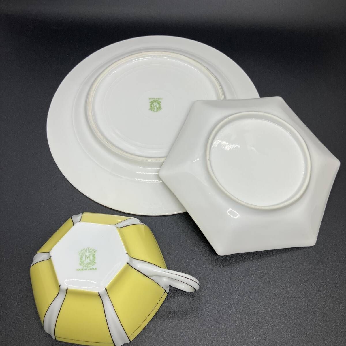 オールドノリタケ アールデコ イエロー ストライプ アンティーク