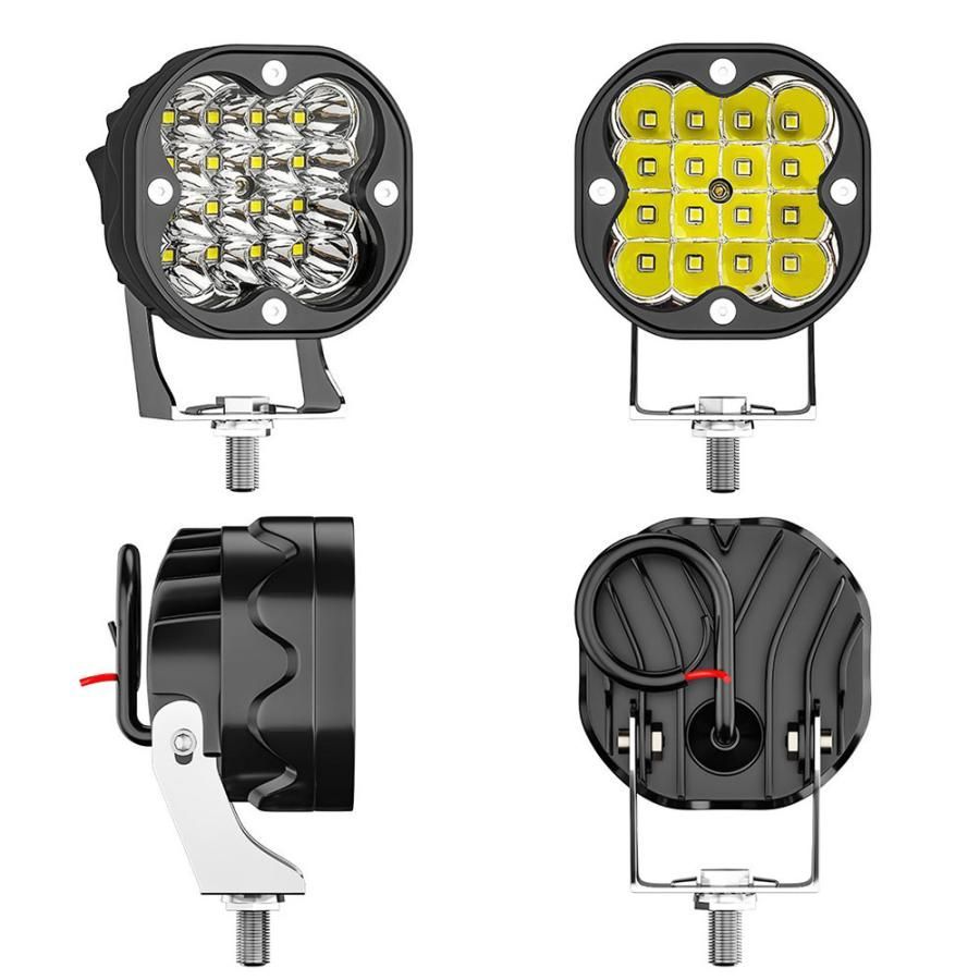 新発売!! LED ワークライト 48W 3インチ 作業灯 ホワイト 6500K 4800LM 12V/24V ジープ SUV トラック  ボートジムニー 建設機械 工事現場 2個