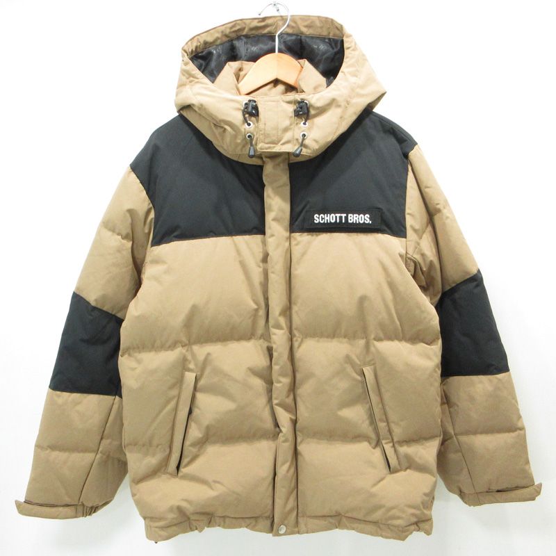 三重本店 schott | ショット 2WAY襟ロゴワッペンダウンジャケット 3122069 ライトブラウン ベージュ系 サイズ M 93