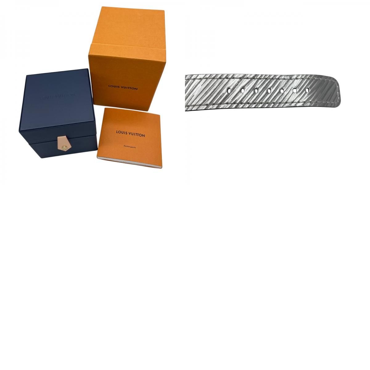 ルイ ヴィトン LOUIS VUITTON タンブール ムーンディヴィイン ブルーラッカー QA095Z ブルー SS 革ベルト クオーツ レディース 腕時計 MERCADOAVALIA_COM_BR