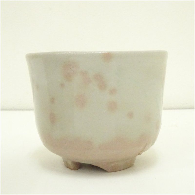 信楽焼 寺垣外窯 杉本貞光造 御本手立鶴茶碗（共箱） 茶道 抹茶