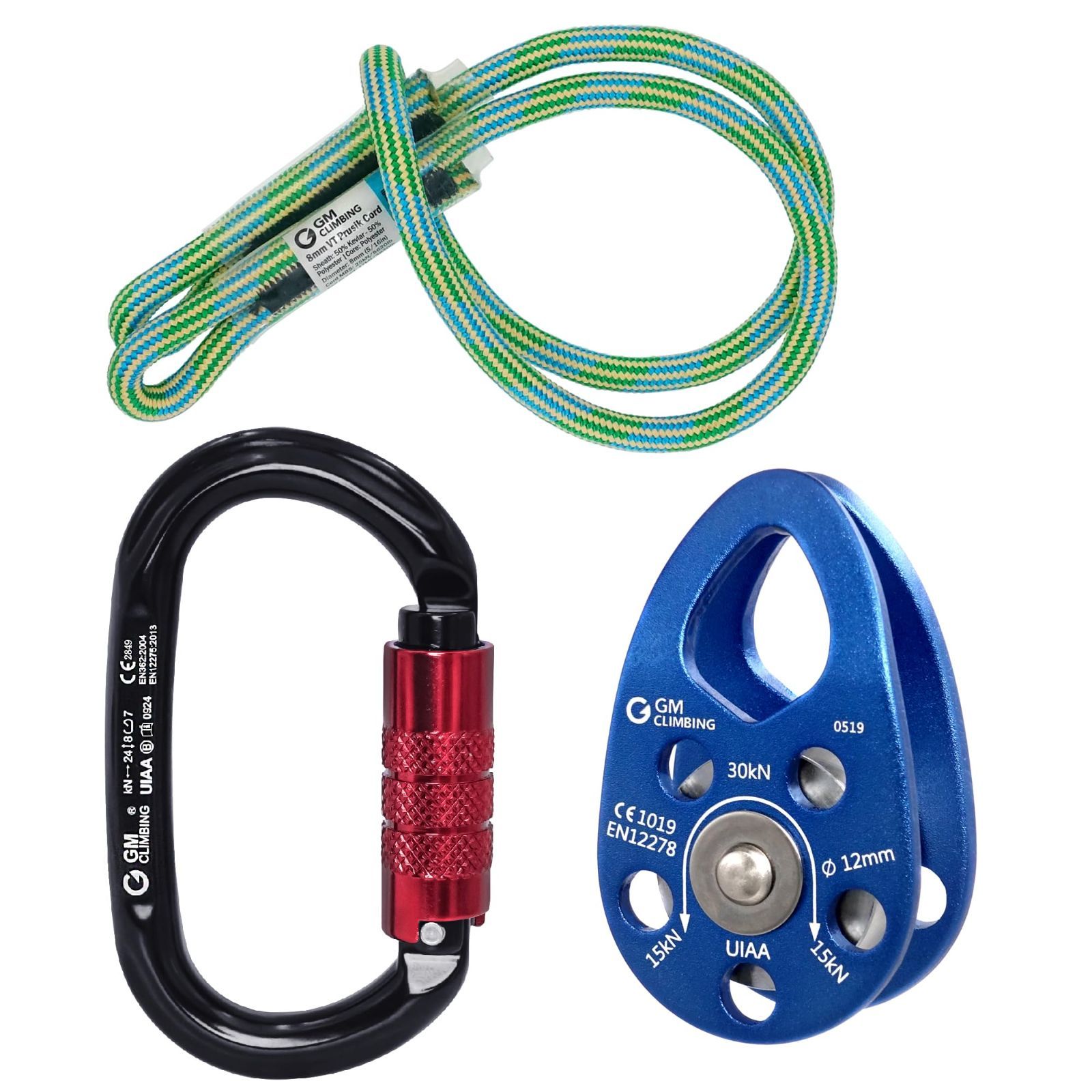 特売 GM CLIMBING CE UIAA認証 30kN マイクロプーリー モバイルサイド プレート クライミングプーリー 12mmロープ適合 ボールベアリングと自己潤滑ブッシングの2タイプあり 登山 クライミング アーボリスト ツリークライミング 伐採