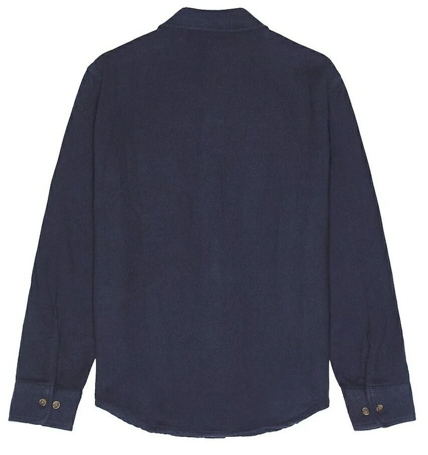 Brixton Bowery Textured Twill Over Shirt Washed Navy L