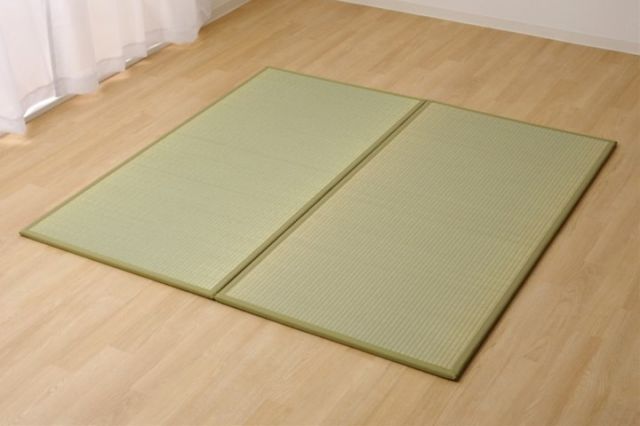 置き畳 1畳 国産 い草ラグ あぐら ナチュラル 約82×164cm 2枚組 ナチュラル 代引不可