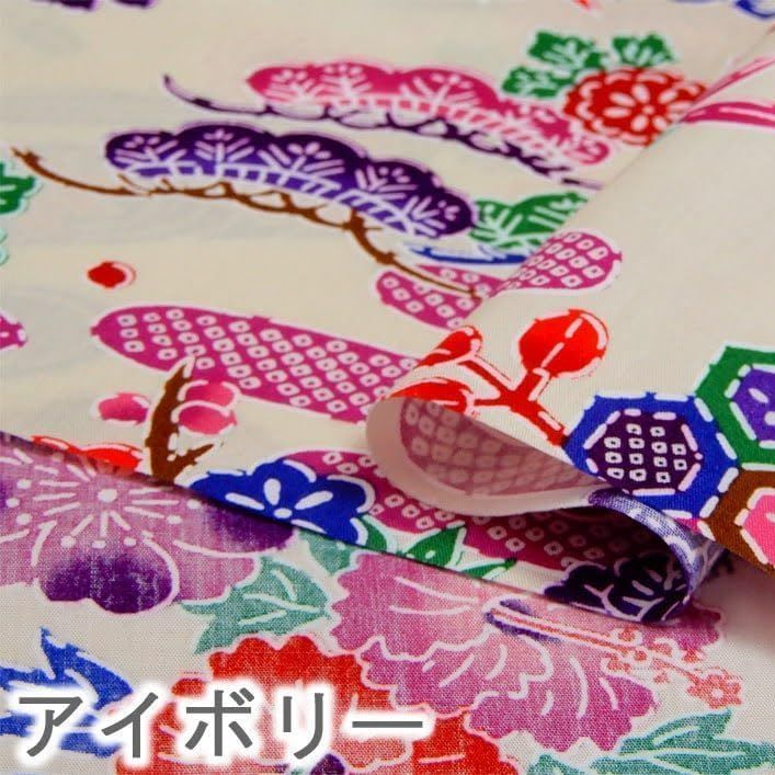 沖縄紅型 ピンク ピンク色の紅型（びんがた）布。大きい柄の沖縄柄綿生地。Made in
