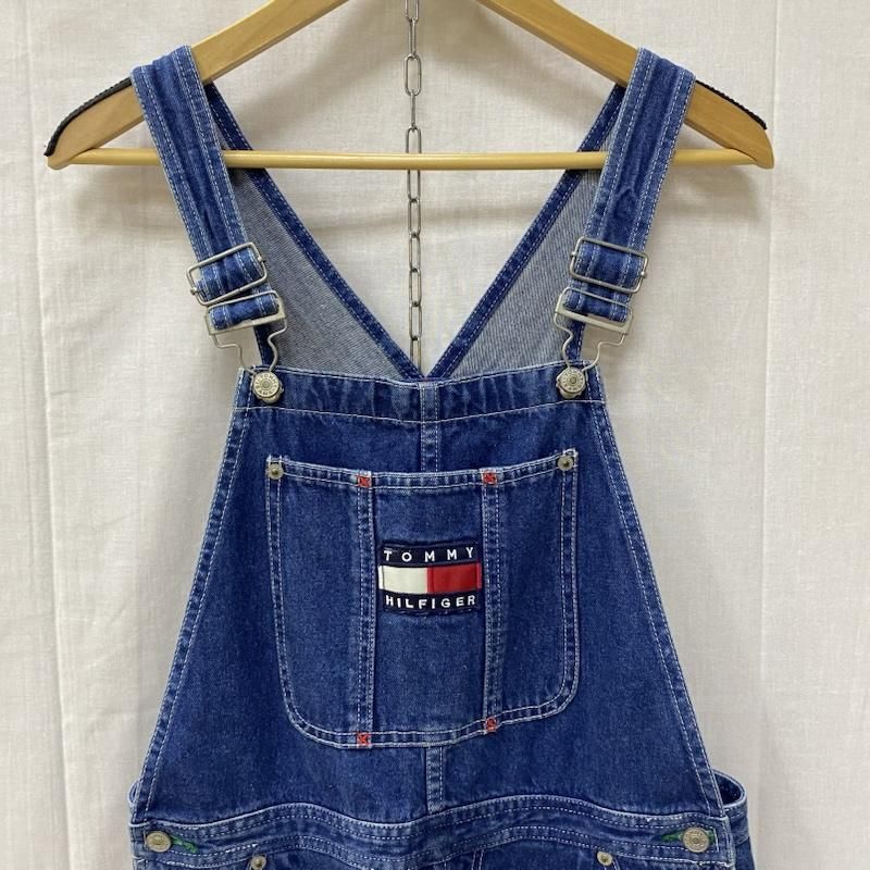 TOMMY HILFIGER トミーヒルフィガー サロペット オーバーオール サロペット オーバーオール フロントロゴ オーバーオール インディゴブルー M