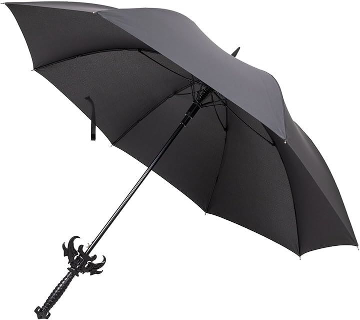Thumbnail of CAWKAY Unique Umbrella Fashion Umbrella Gothic Umbrella Sword Design Accessory Umbrella Quick-drying Waterproof Demon Sword Dark Anime Cosplay Photography Prop (Black)