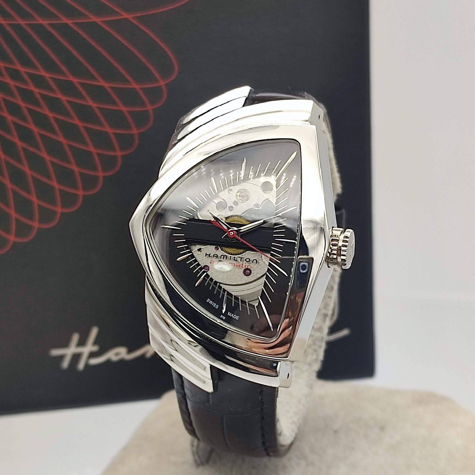 人気品! HAMILTON ベンチュラ オートマチック H245150 レザー茶 人気品! HAMILTON ベンチュラ オートマチック H245150 レザー茶