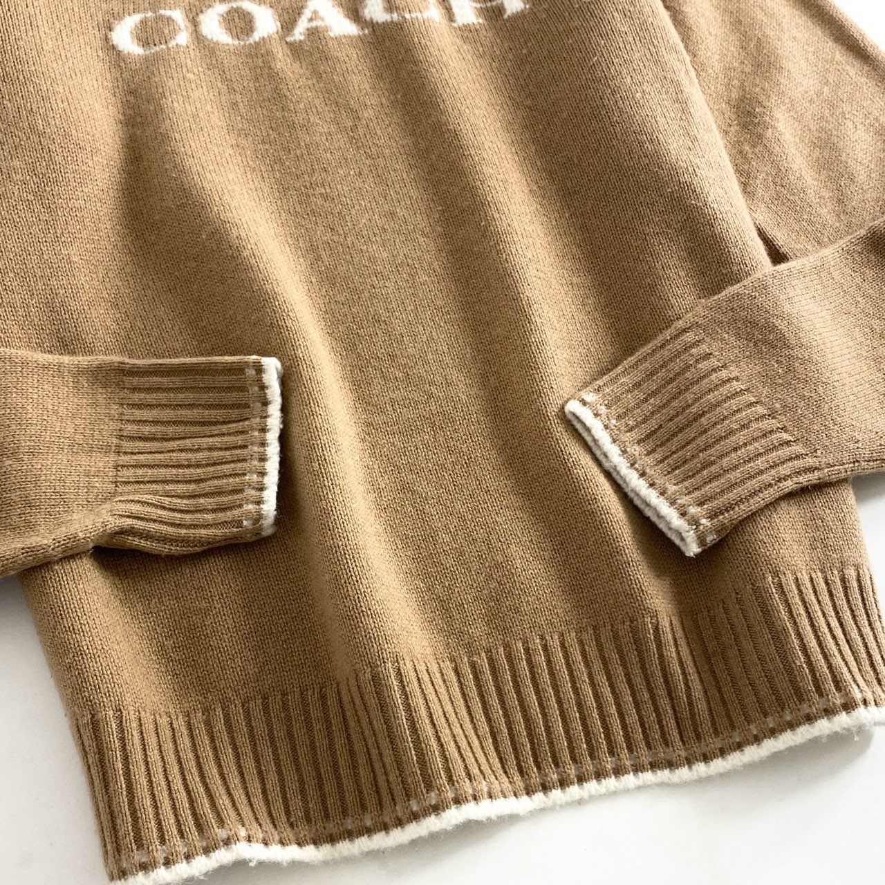 お歳暮 時期 33h30 COACH タートルネック カシミヤ入り フロントロゴ コーチ トップス