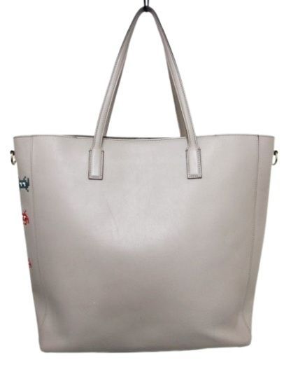 ANYA HINDMARCH トートバッグ レザー エイ革 2way グレージュ 美品】アニヤハインドマーチ レザー トートバッグ 2way 型押し