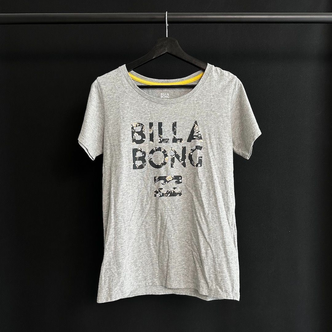 BILLABONG】ロゴプリントTシャツ/グレー/L/レディース（サーフ古着