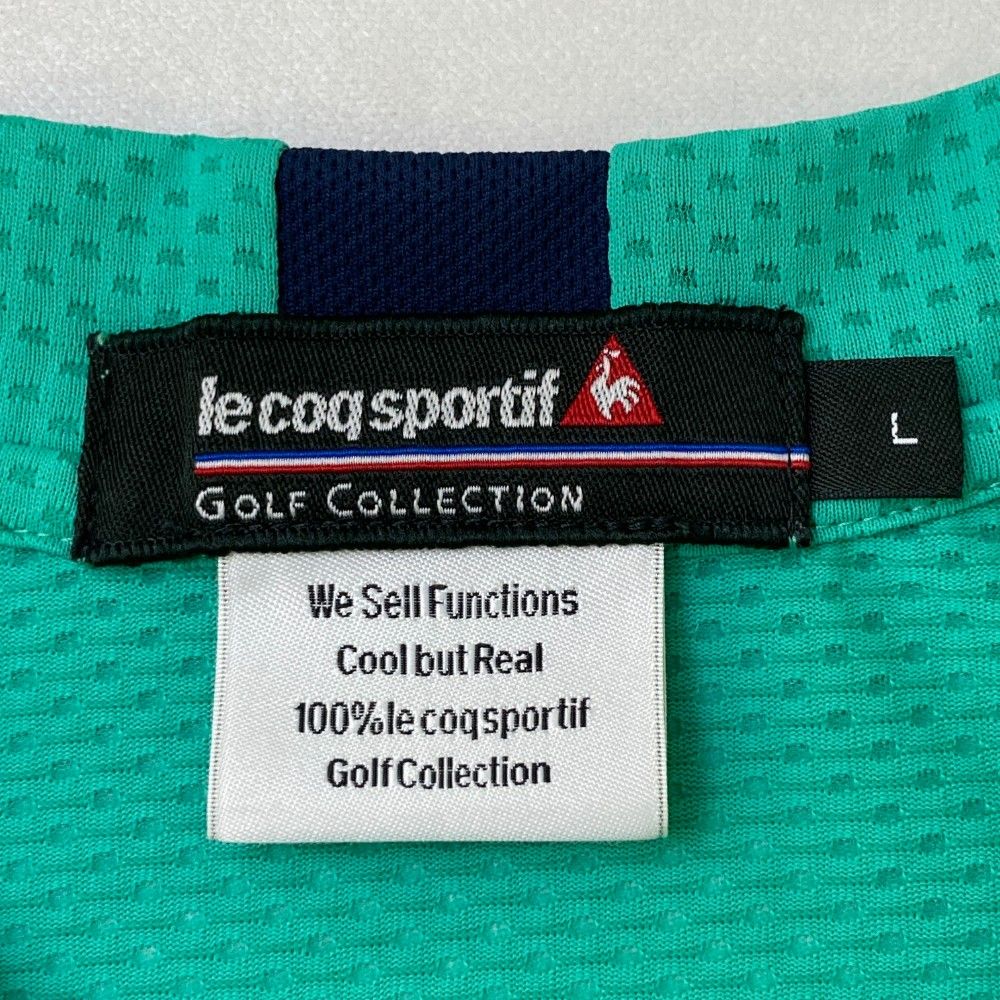 サイズ：L LE COQ GOLF ルコックゴルフ  メッシュ ハイネック 半袖Tシャツ  グリーン系 [240101325052]# ゴルフウェア メンズ ストスト