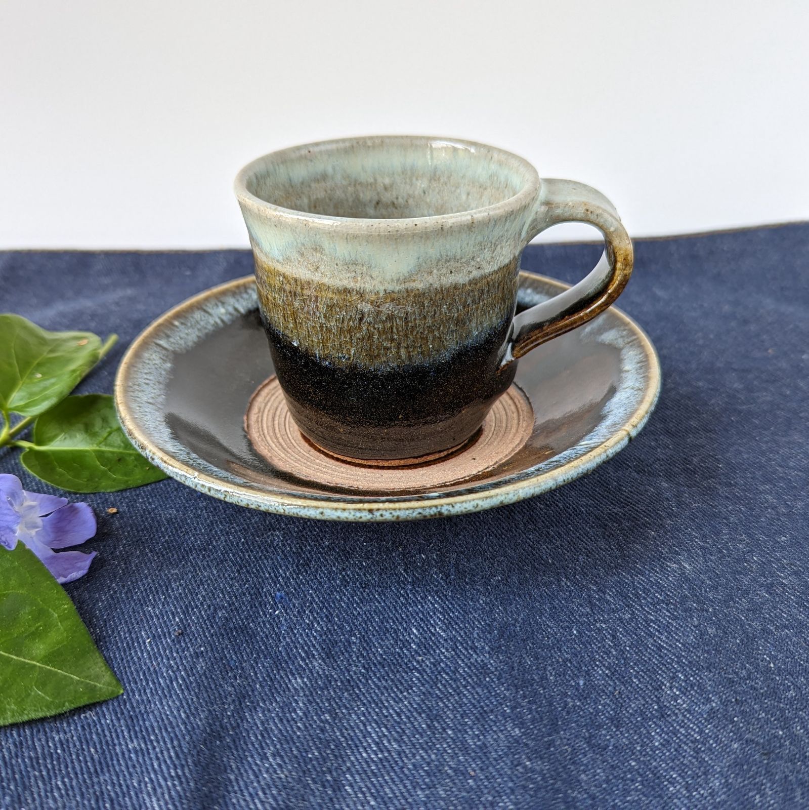 掛分けのコーヒーカップ&ソーサー 【手仕事 民藝 作家 和 陶器