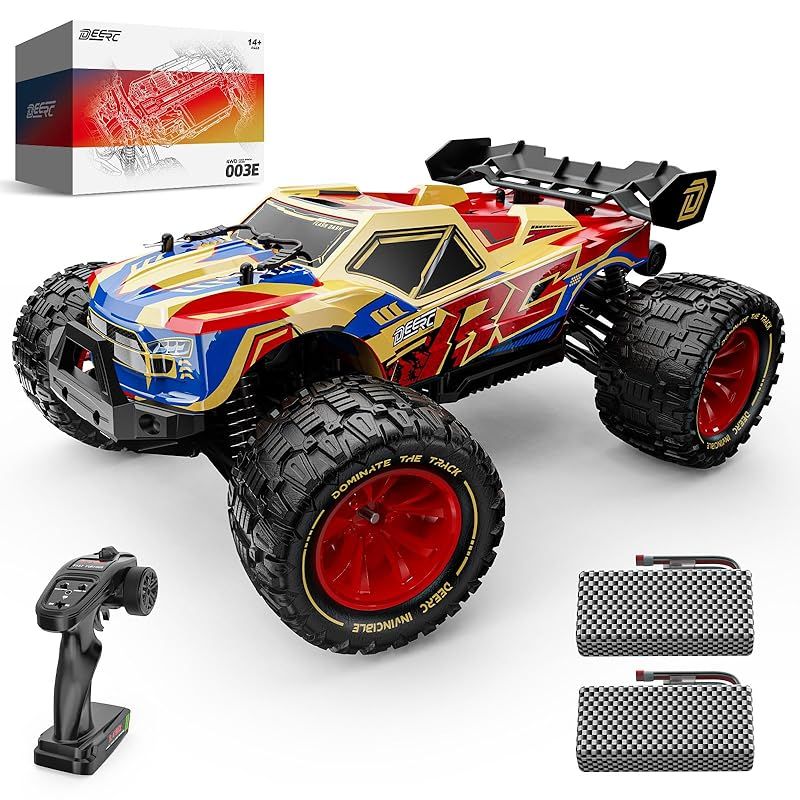 DEERC ラジコン ラジコンカー オフロード 大人向け リモコンカーRCカー 高速 48km|h ブラシレスモーター 4輪駆動 1 14スケール 防振 耐衝撃 バッテリー2個 40分間走れ こども向け 子供 男の子 彼氏 父親 小学生 中学生 贈り物 誕生日